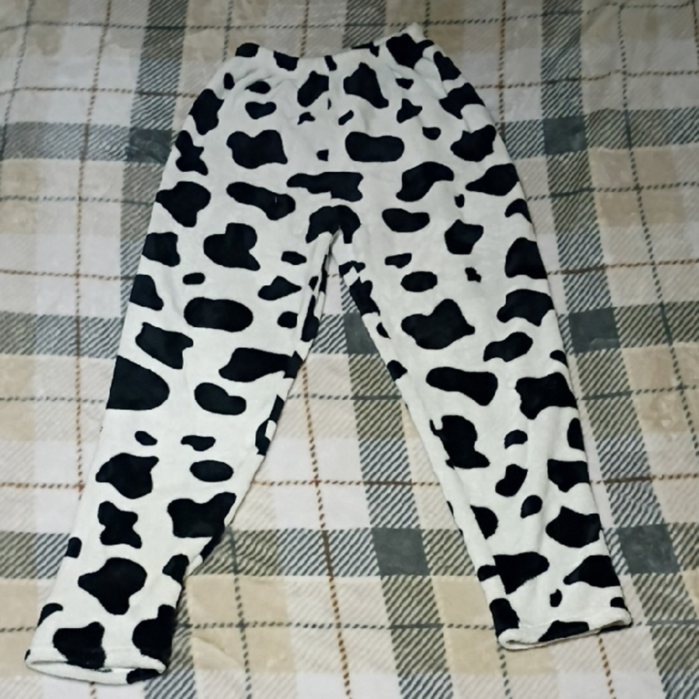 Black and White Cow Print Pants